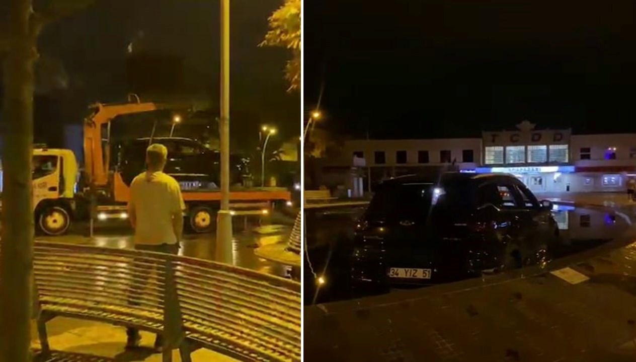 alkollu surucunun navigasyonla sinavi sus havuzuna girdi sD5GlqRN